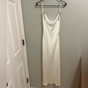 Zara Ivory Satin Slip Dress